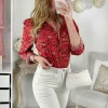 My Look Féminin Mon joli Chemisier satiné "Red cachemire" Hot