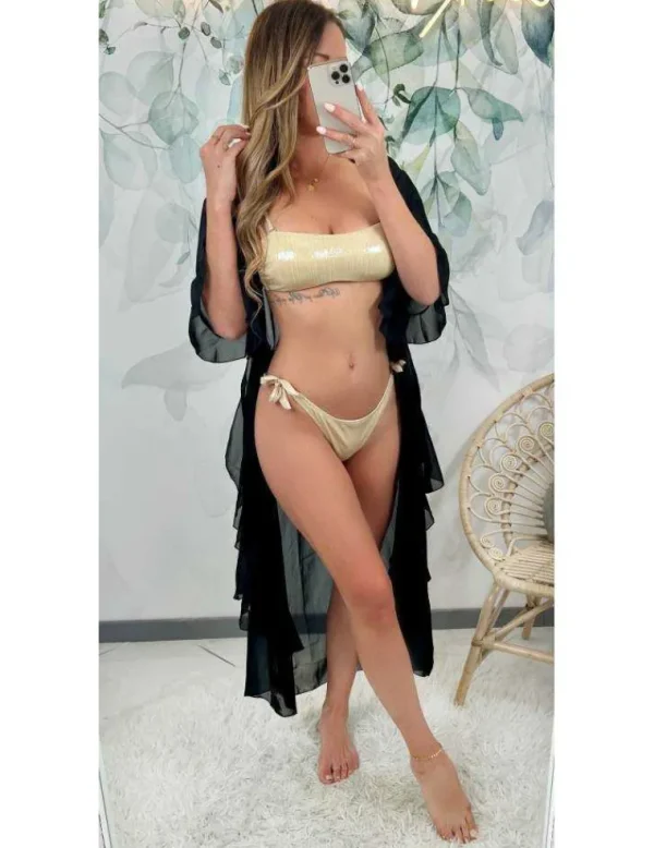 My Look Féminin Mon joli haut de maillot " Gold & irisé" Fashion