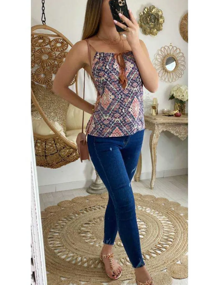 mon_joli_top_rose_imprim__0.webp My Look Féminin Mon joli top rose imprimé et col à nouer Outlet