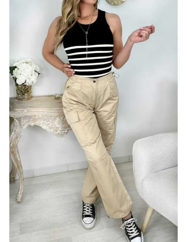 My Look Féminin Mon pantalon beige caramel "parachute" Fashion