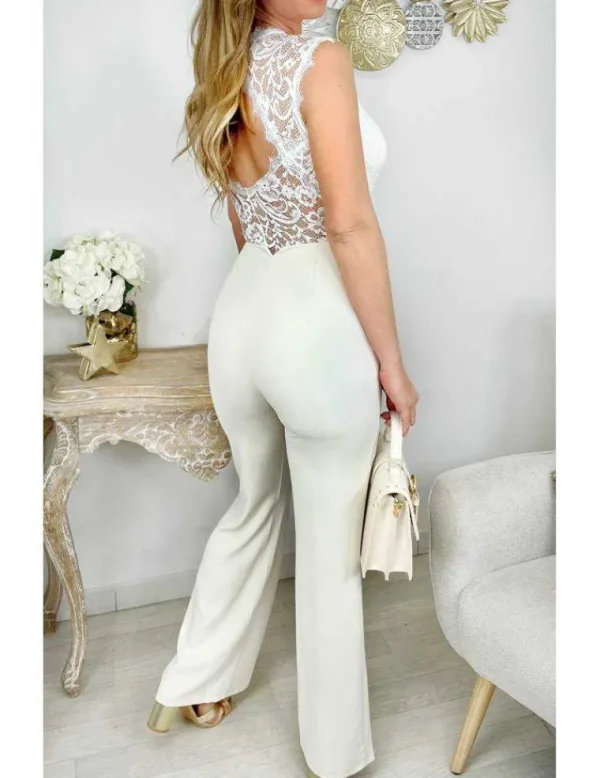 My Look Féminin Mon pantalon cream boutons dorés "so classic" Outlet