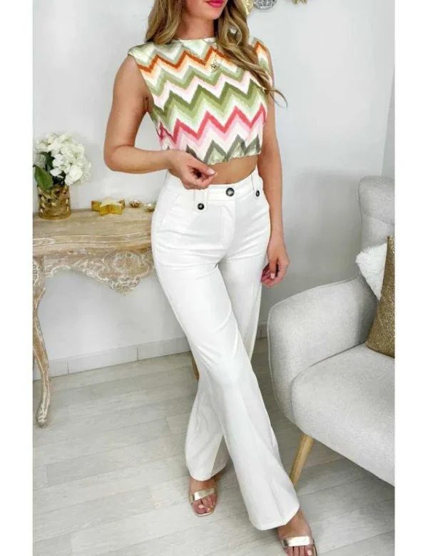 My Look Féminin Mon pantalon cream "so classic" Discount
