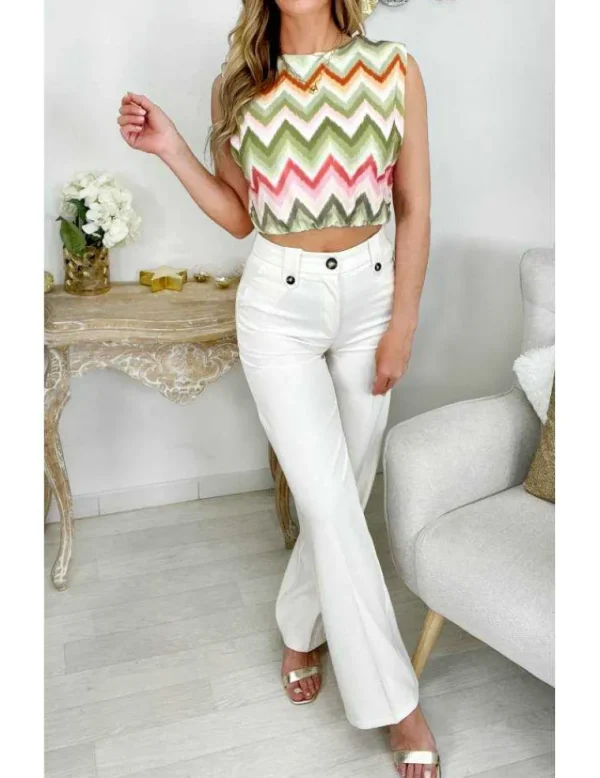 My Look Féminin Mon pantalon cream "so classic" Discount