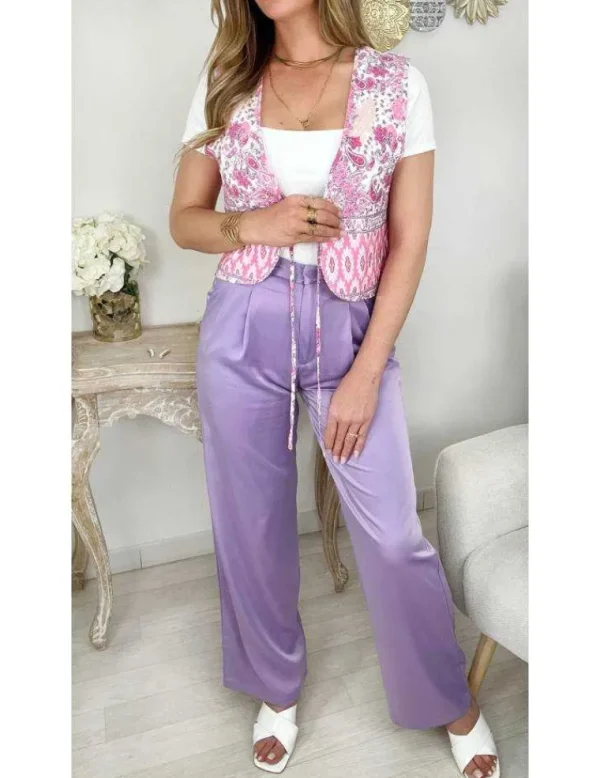 My Look Féminin Mon pantalon droit Lila " so classic" Sale