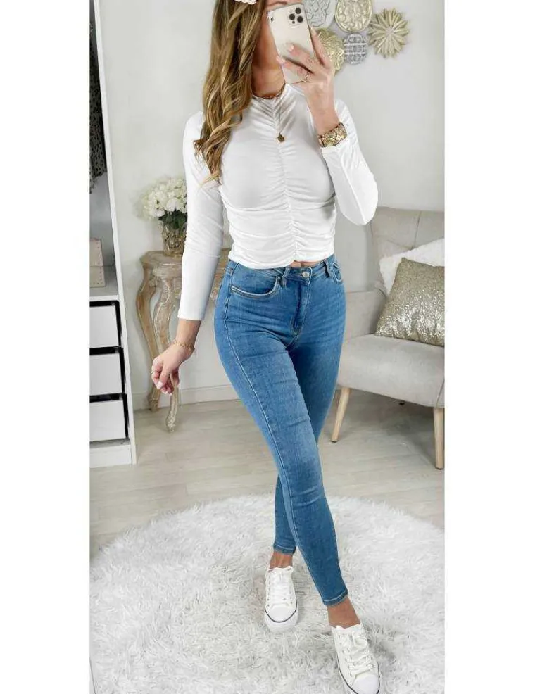 mon_petit_crop_top_blanc__1.webp My Look Féminin Mon petit crop top blanc " froncé" Hot