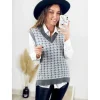 My Look Féminin Mon pull sans manches grey "pied de poule" Online