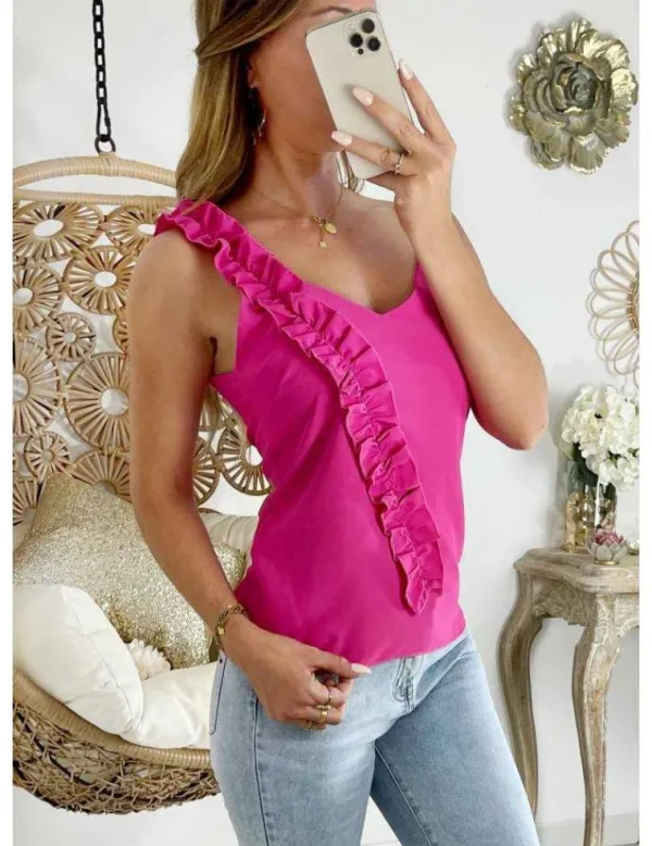 My Look Féminin Mon top fuschia "pretty petals" Clearance