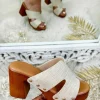 My Look Féminin mules à talons bicolores Clearance