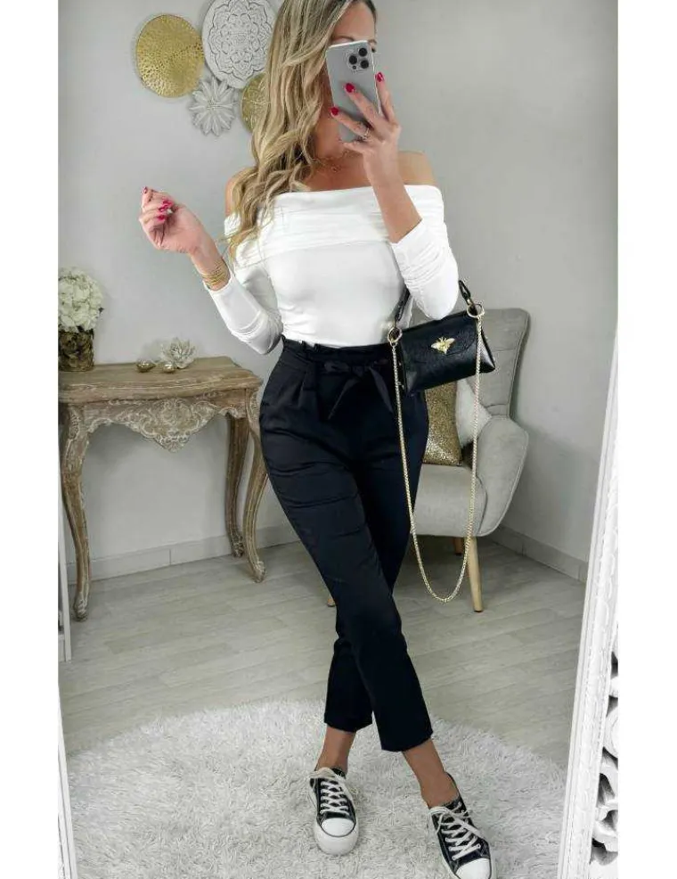 pantalon_noir_classique_c_0.webp My Look Féminin pantalon noir classique ceinture à nouer Hot