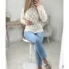 My Look Féminin Pull beige en maille ajouré Outlet