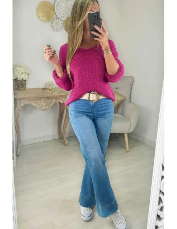 My Look Féminin Pull en lainage rose Best