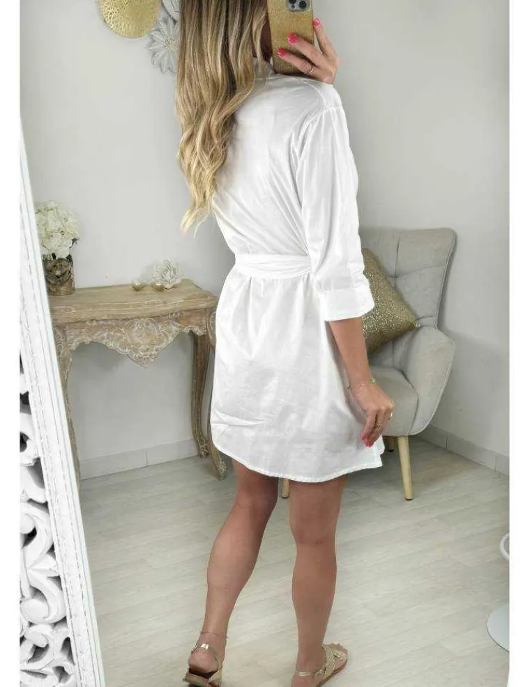 robe_chemisier_blanche_et_2.webp My Look Féminin robe chemisier blanche et sa ceinture New