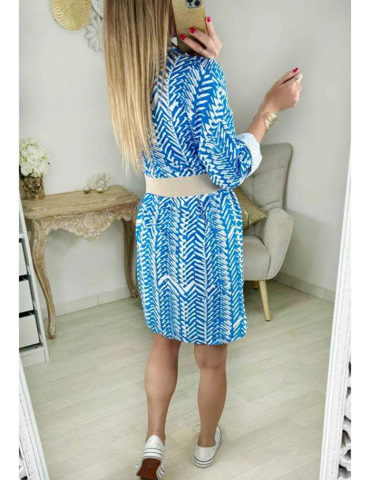 robe_chemisier_motifs_ble_2.webp My Look Féminin robe chemisier motifs bleus Clearance