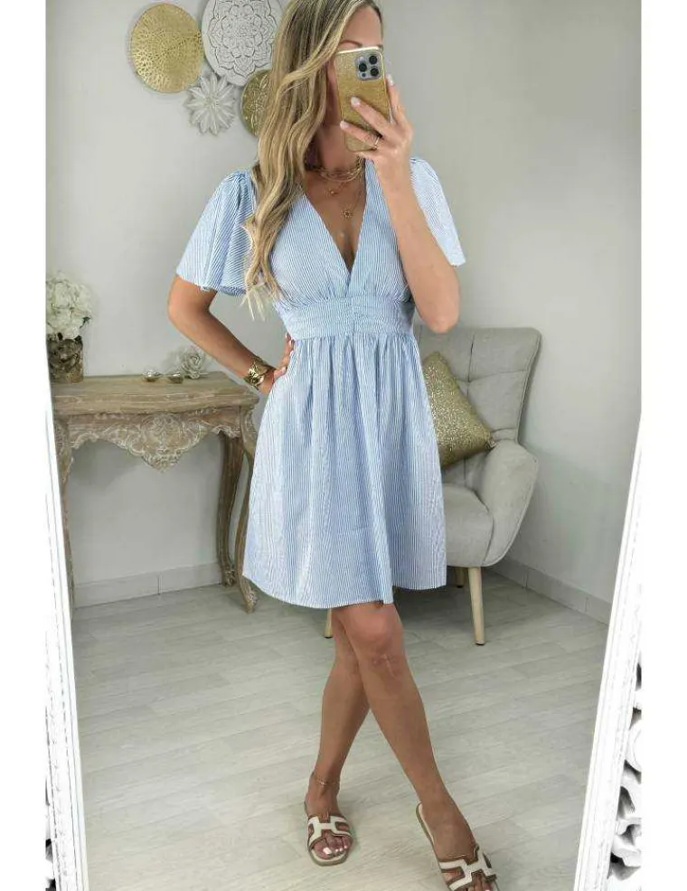 robe_droite_raye_bleu_bla_0.webp My Look Féminin robe droite rayée bleu blanc Outlet