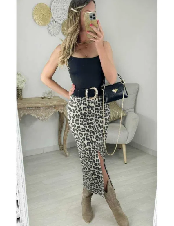My Look Féminin robe fluide motifs caramel col v Outlet