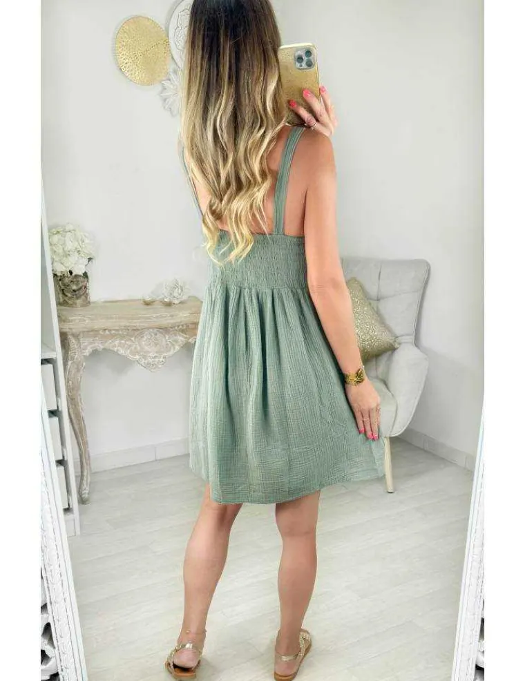 robe_kaki_gaze_de_coton_1.webp My Look Féminin robe kaki gaze de coton Hot