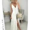 My Look Féminin robe longue beige style lin boutonné Discount