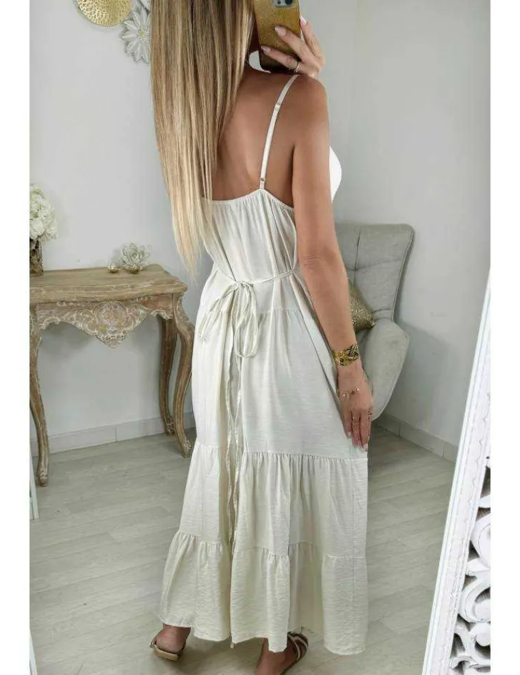 robe_longue_beige_style_l_2.webp My Look Féminin robe longue beige style lin boutonné Discount