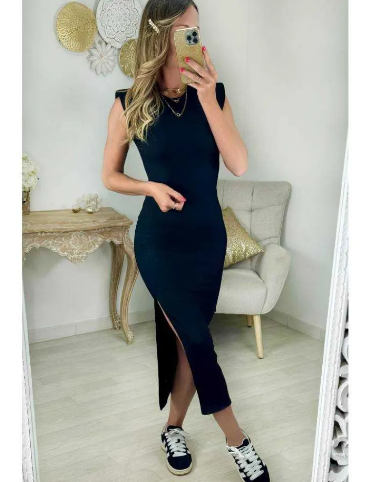 robe_longue_fendue_noire__0.webp My Look Féminin robe longue fendue noire & épaulée New