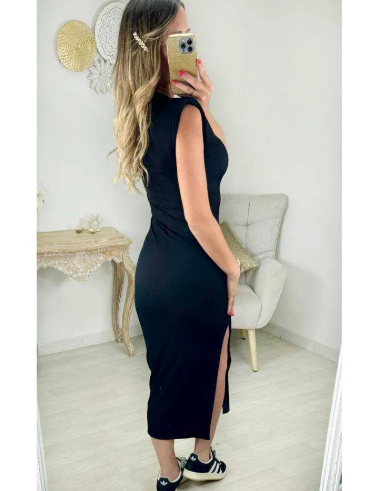 robe_longue_fendue_noire__1.webp My Look Féminin robe longue fendue noire & épaulée New