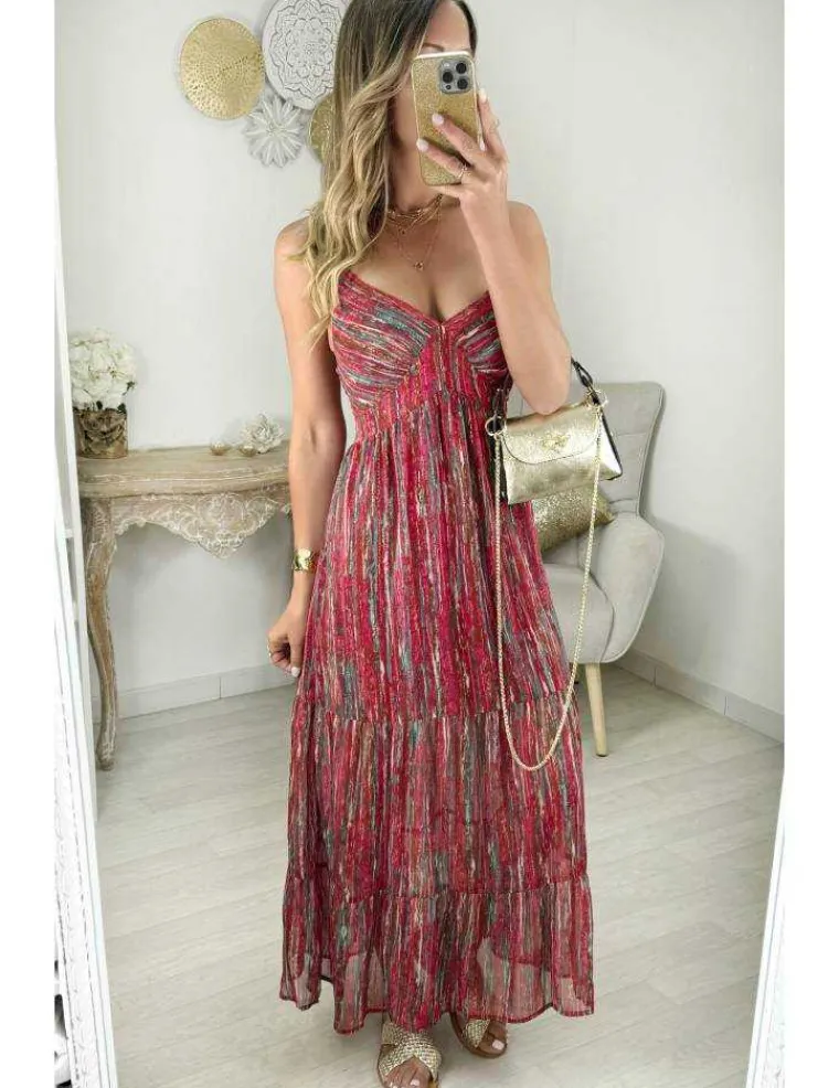 robe_longue_motifs_rouges_1.webp My Look Féminin robe longue motifs rouges et kaki Outlet