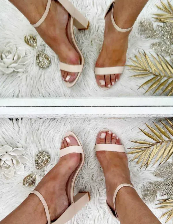 My Look Féminin sandales à talons beige Outlet