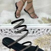 My Look Féminin sandales plates noires scintillantes Discount