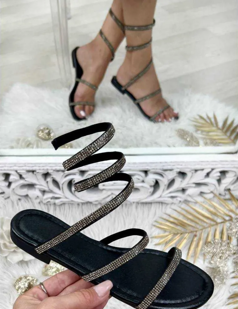 sandales_plates_noires_sc_0.webp My Look Féminin sandales plates noires scintillantes Discount
