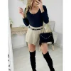 My Look Féminin Short effet jupe taupe foncé Discount