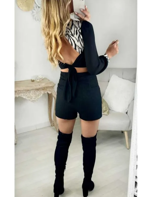 My Look Féminin short noir en tweed New