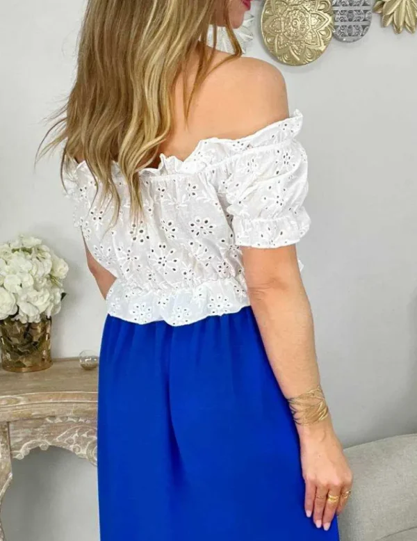 My Look Féminin Top blanc "broderie" Online