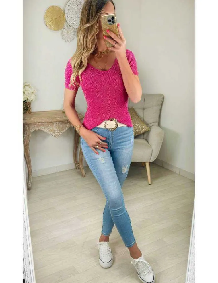 top_framboise_scintillant_0.webp My Look Féminin top framboise scintillant Best